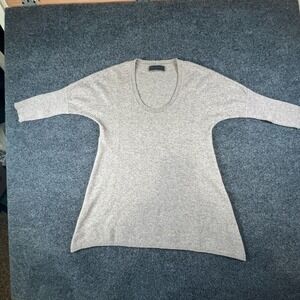 Velvet Sweater Womens Small Gray Cashmere‎ Chunky Knit Outdoor Cozy Scoop Neck